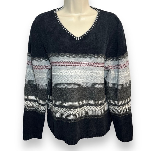 White Stag Sweaters - White Stag Women’s V-Neck Multicolor Sweater Size Medium